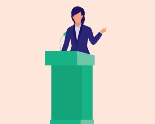 Female Politician Giving A Speech
